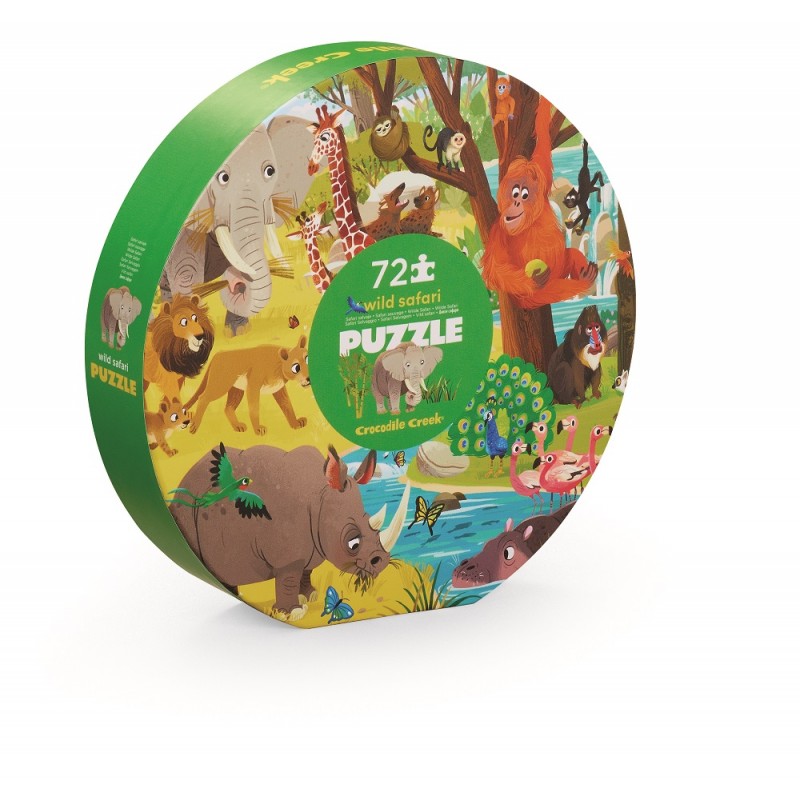 Round Box Puzzle/Wild Safari - 72 peças